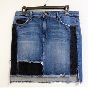 Joe’s Jeans Frayed Edge Denim Patchwork Skirt